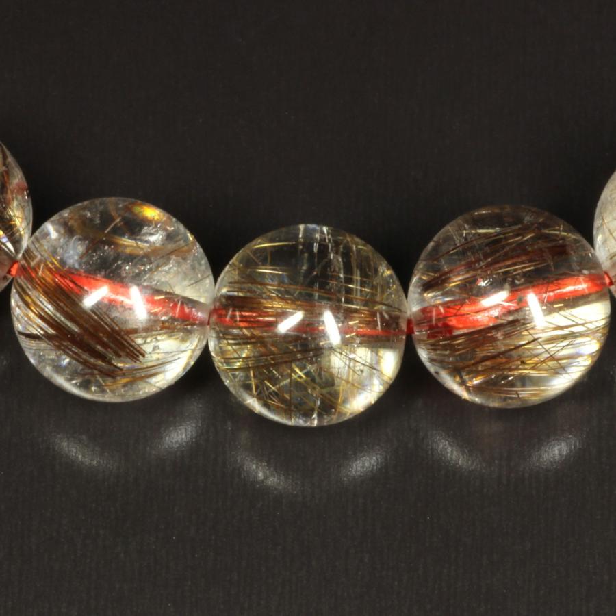 レッドルチル ブレスレット 珍しいカラー 11−12ミリ 一点物 ReR2動画