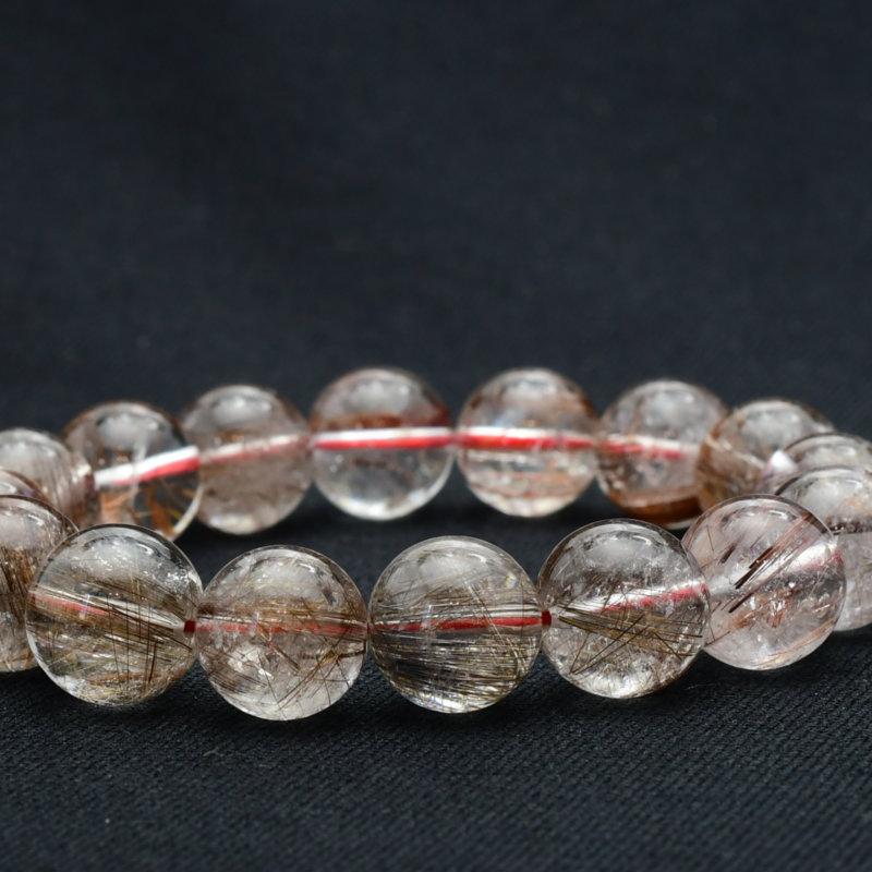 セール 20％OFF 天然石ブレスレット 13mm レッドルチルクォーツ【繊細
