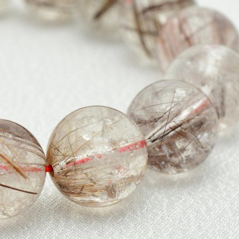 セール 20％OFF 天然石ブレスレット 13mm レッドルチルクォーツ【繊細