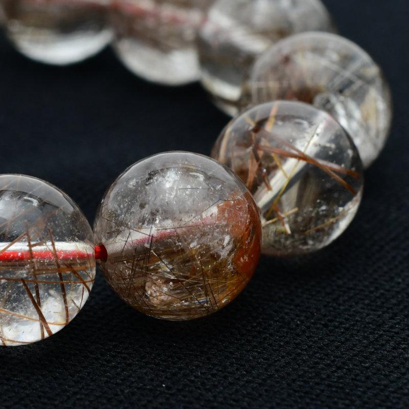 セール 20％OFF 天然石ブレスレット 13mm レッドルチルクォーツ【繊細