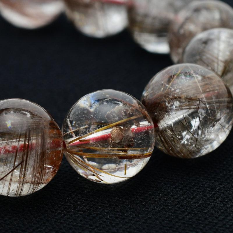 セール 20％OFF 天然石ブレスレット 13mm レッドルチルクォーツ【繊細