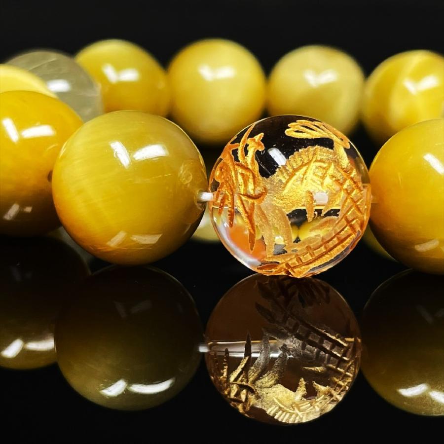 タイガータイチンルチル水晶ブレスレット☆13～16mm g500円定価