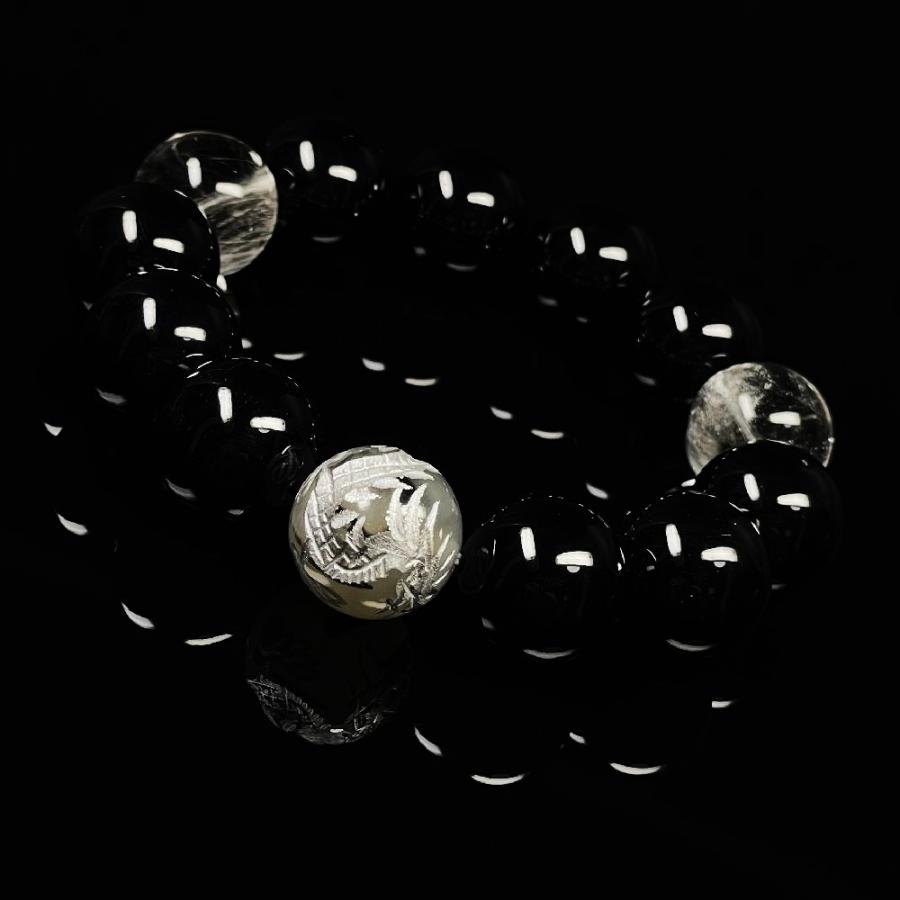 成功をもたらす 16ミリ 銀彫皇帝龍 龍紋石 ドラゴンアゲート