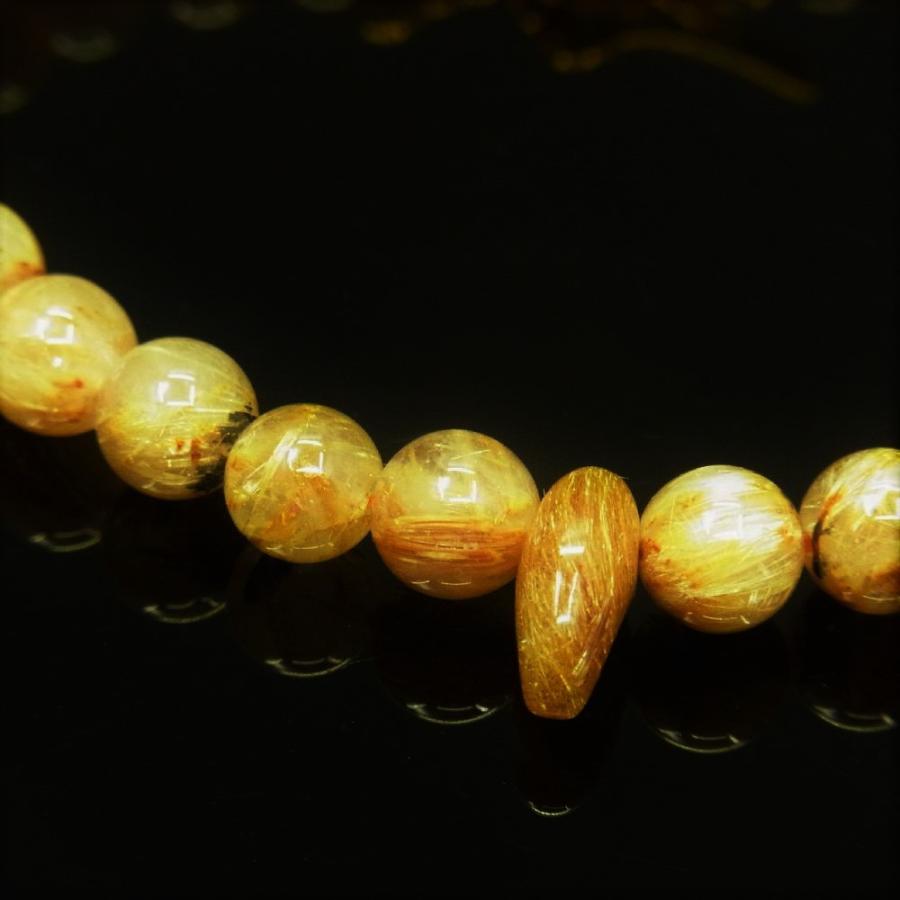 ドラゴン　バングル　金運　ルチル ドラゴンヘッド＆勾珠 8ミリ 一点物 ゴールド タイチンルチル 勾玉