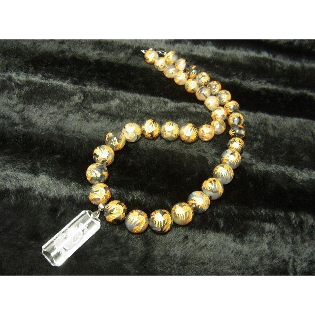 天然石 ネックレス 8 mm 長さオーダー可 浮彫龍がカッコイイ