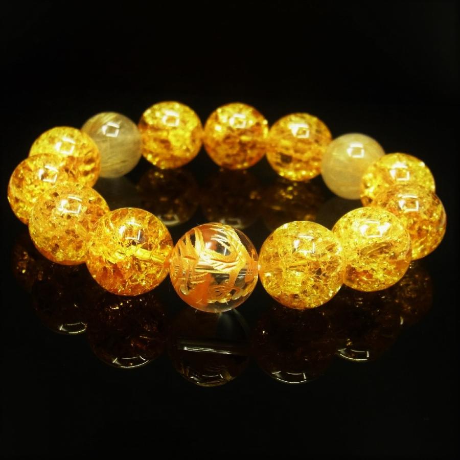 期間限定セール 値下げ 14ミリ 風水 皇帝龍 本水晶 シトリン クラック  