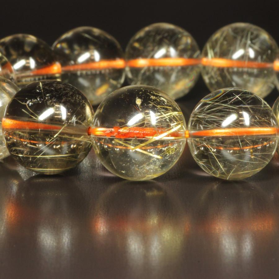 ゴールドルチル ブレスレット 黄金色がカッコいい 14ミリ 一点物 SGR40 【開運セット】 動画有 お守り   プレゼントの画像