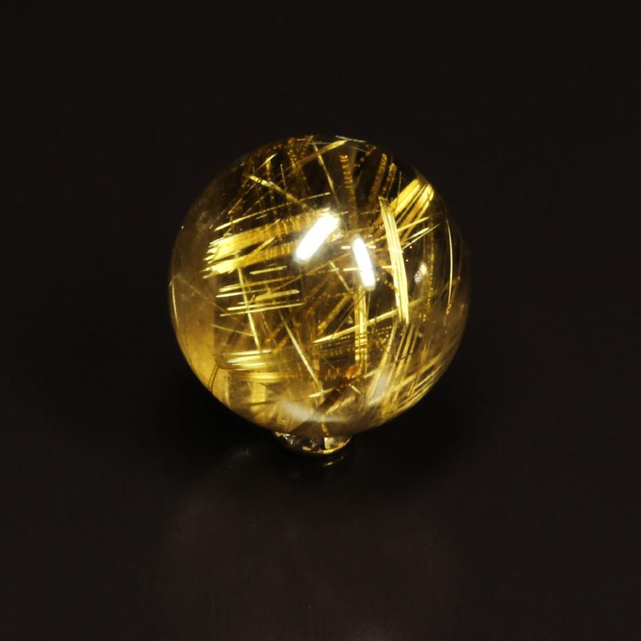 一点物 １８ミリ 1粒売り ゴールド タイチンルチル 天然石 金針水晶