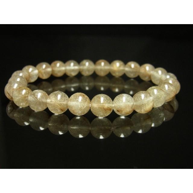 現品一点物 銀針水晶 シルバールチル ブレスレット 8ミリ PSir19