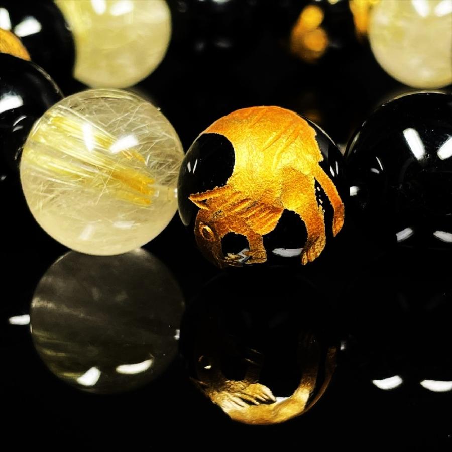 ブラックスター サンストーン ブレスレット 10mm AAA 天然石 インド産