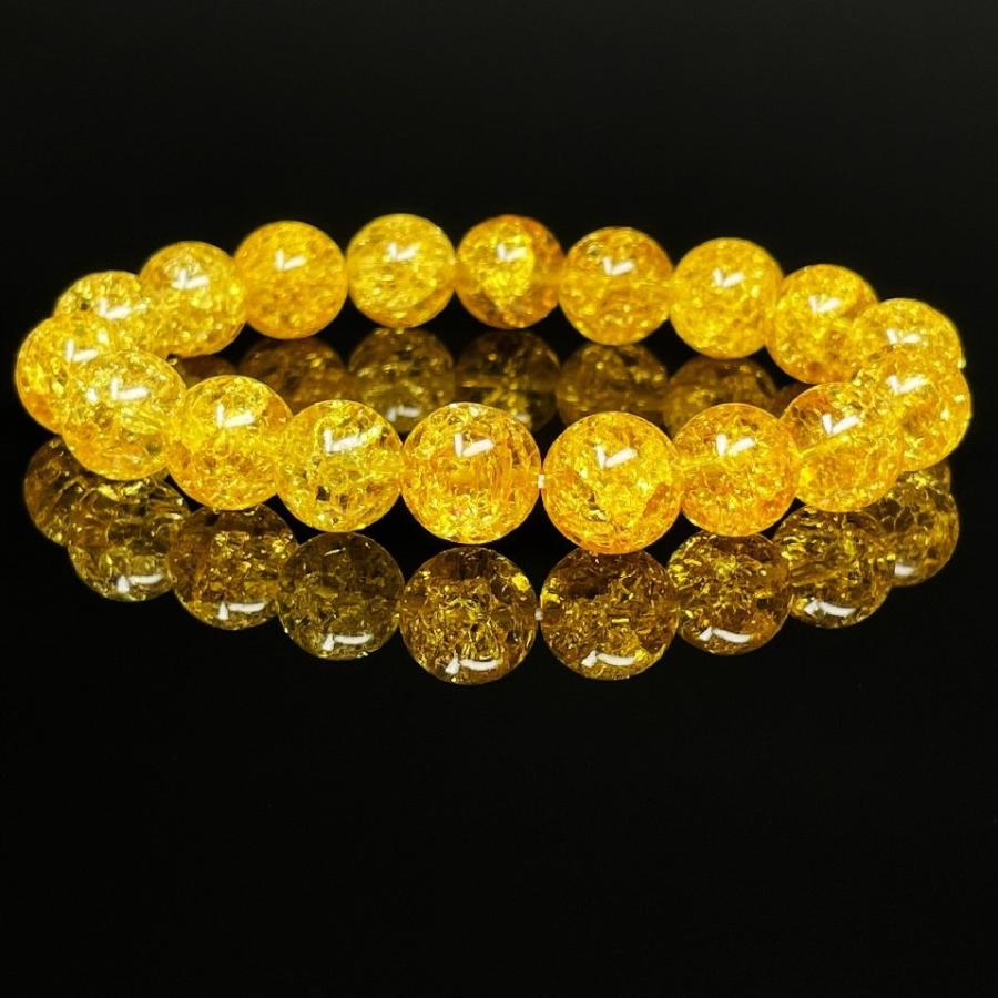 最強金運 シトリン クラック ブレスレット 10ミリ 天然石 レディース