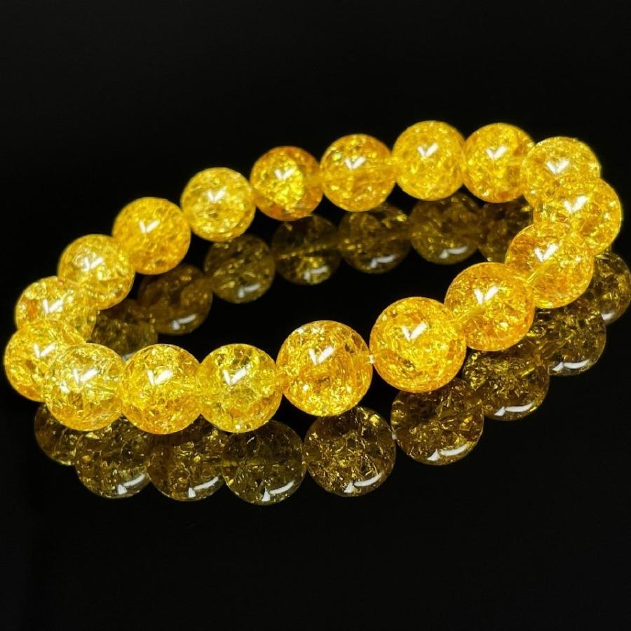 最強金運 シトリン クラック ブレスレット 10ミリ 天然石