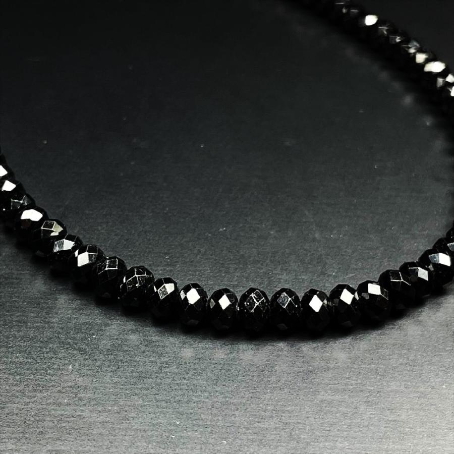 セール 大粒でカッコいい!! ブラックスピネル ネックレス 6mm・4mm