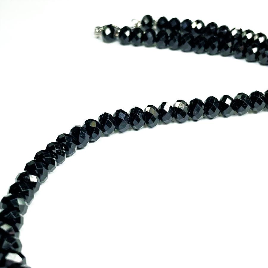 大粒でカッコいい!! ブラックスピネル ネックレス 6mm・4mm 芸能人も