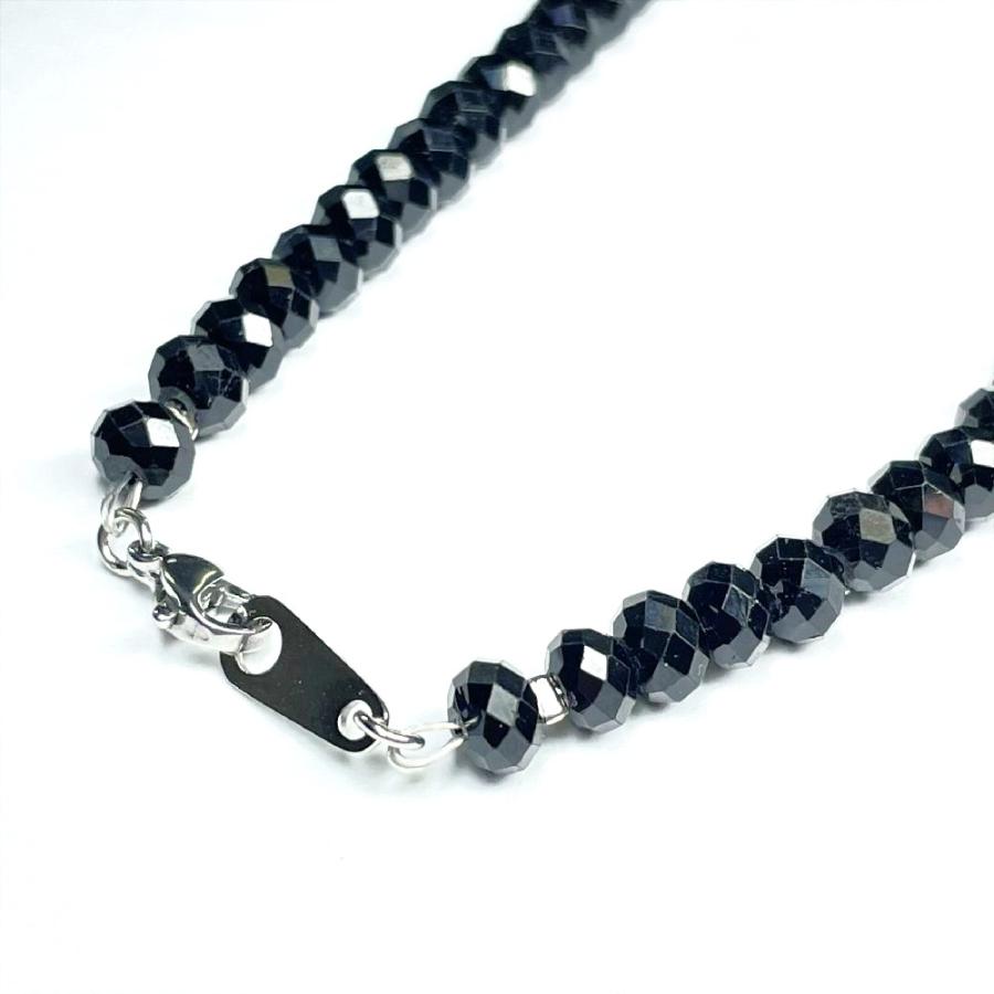 大粒でカッコいい!! ブラックスピネル ネックレス 6mm・4mm 芸能人も