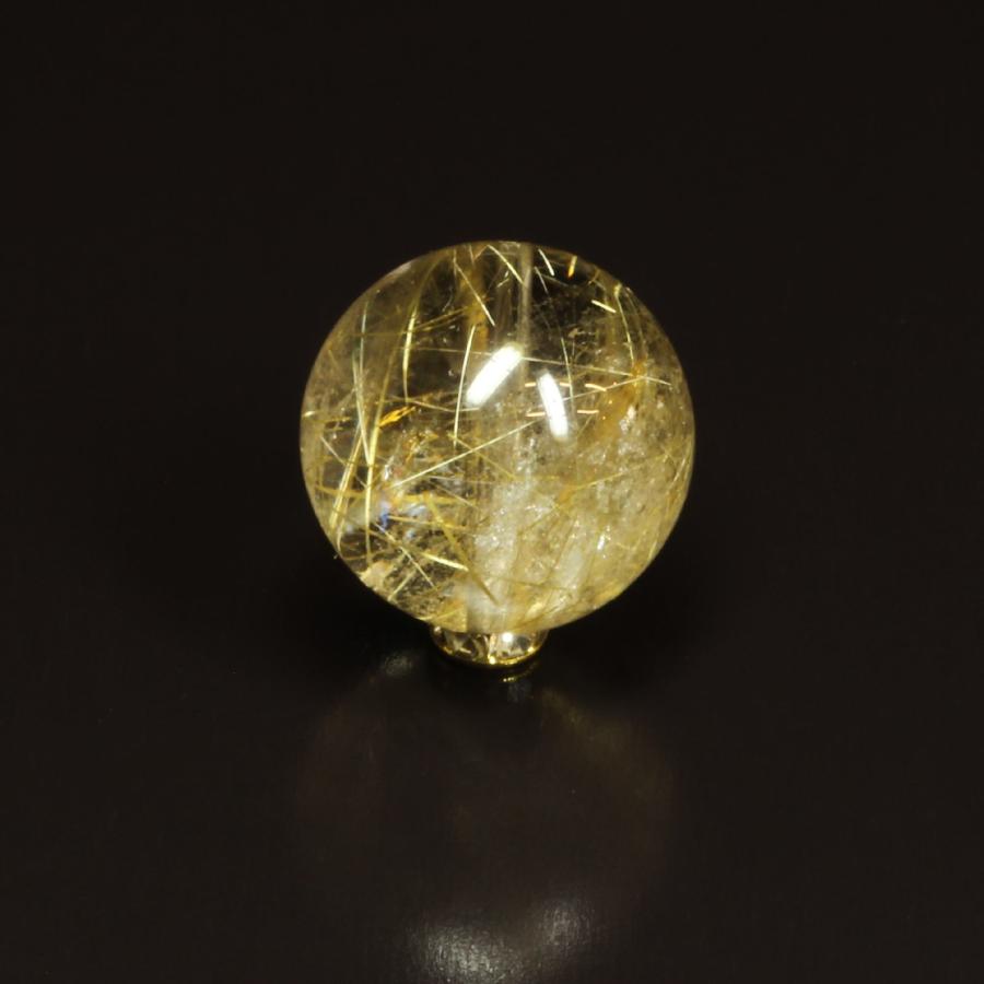 天然石 無数のルチルと虹が輝く 16ミリ 一点物 1粒売り ゴールドルチル 