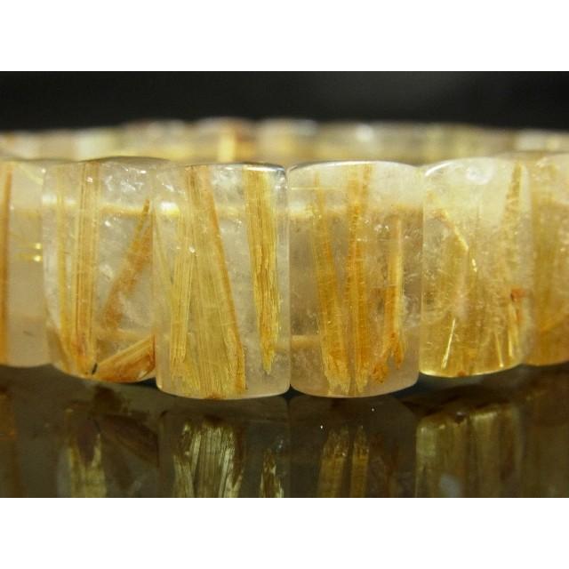 一点物 タイチンルチル クォーツ バングル 極太金針水晶 TB10 53g 最強金運 誕生日の画像