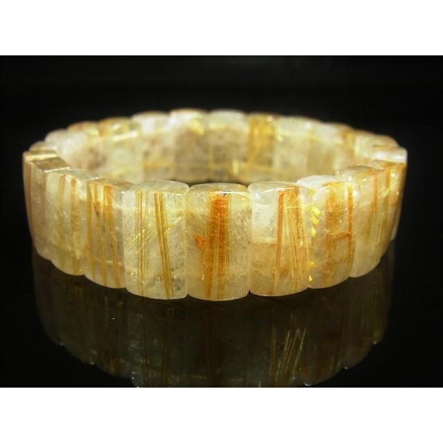 一点物 タイチンルチル クォーツ バングル 極太金針水晶 TB10 53g 最強金運 誕生日の画像