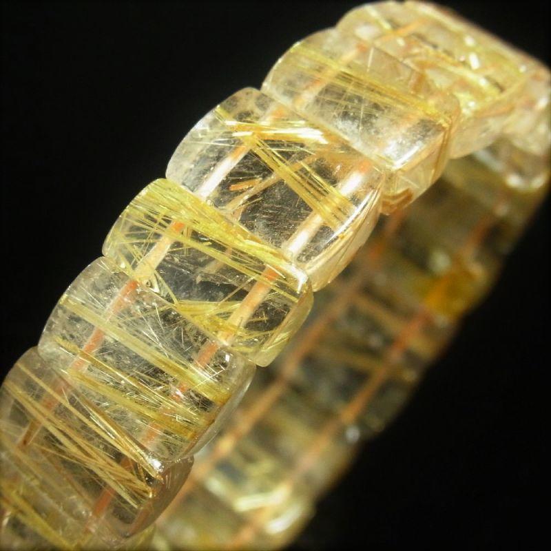 一点物 14 −15ｍｍ ゴールド タイチンルチル バングル 金針水晶 44 g TB22 【開運セット】 誕生日の画像