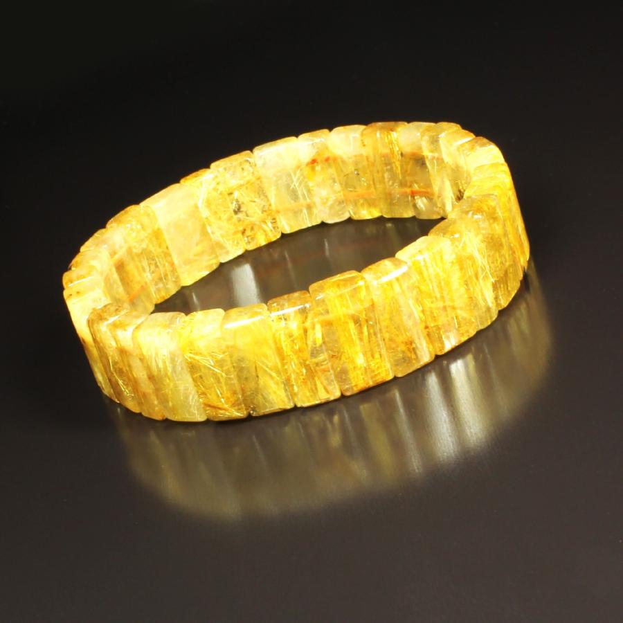 ゴールド タイチンルチル バングル 黄金に輝くオーラ 15mm 一点物 38g  TB26 【開運セット】 金運 水晶のお守り効果 プレゼントの画像