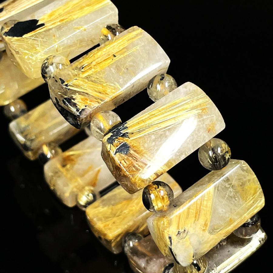 ★天然石★太陽放射タイチンルチルバングル SAIL 天然石 おすすめ 24 mm×6mm 一点物 太陽放射タイチンルチル