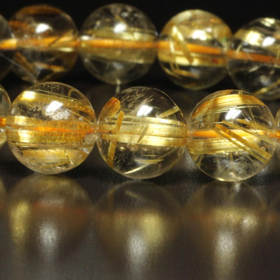 虹入り水晶 10ミリ 一点物 ゴールド タイチンルチル ブレスレット TKR27 最強金運  【大開運セット】  動画有の画像