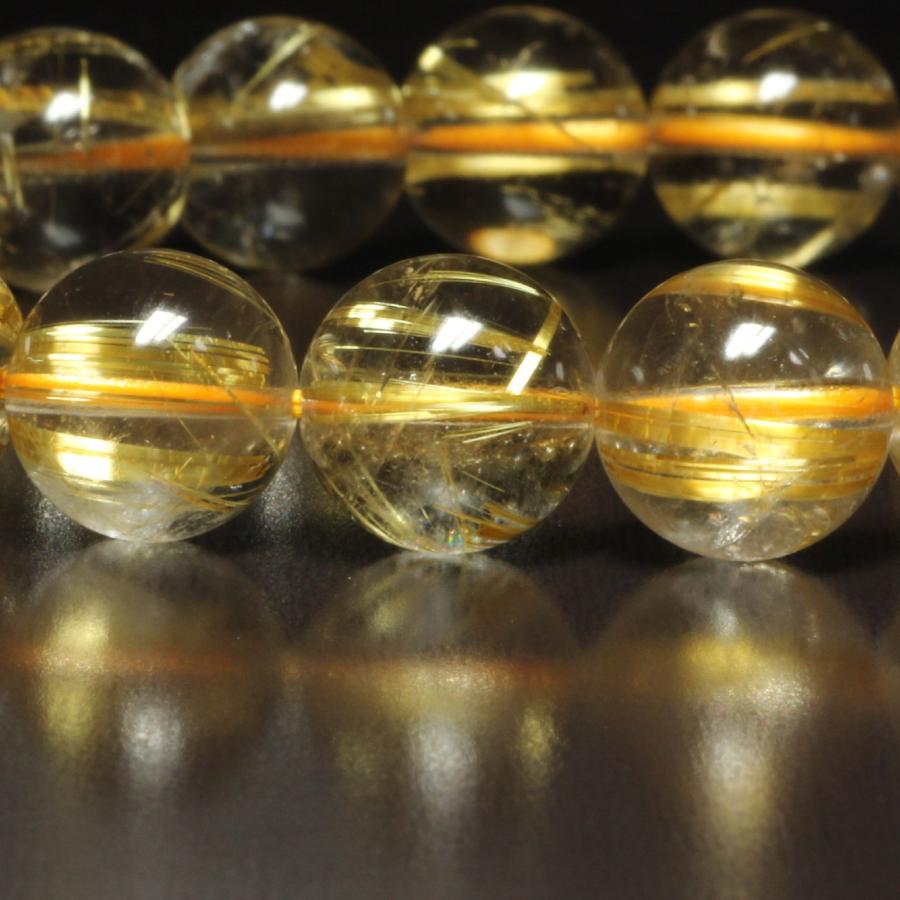 虹入り水晶 10ミリ 一点物 ゴールド タイチンルチル ブレスレット TKR27 最強金運  【大開運セット】  動画有の画像