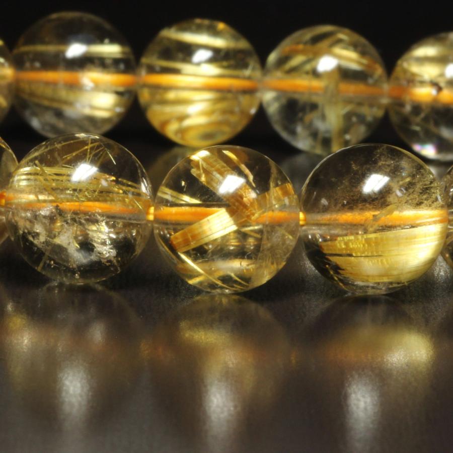虹入り水晶 10ミリ 一点物 ゴールド タイチンルチル ブレスレット TKR27 最強金運  【大開運セット】  動画有の画像
