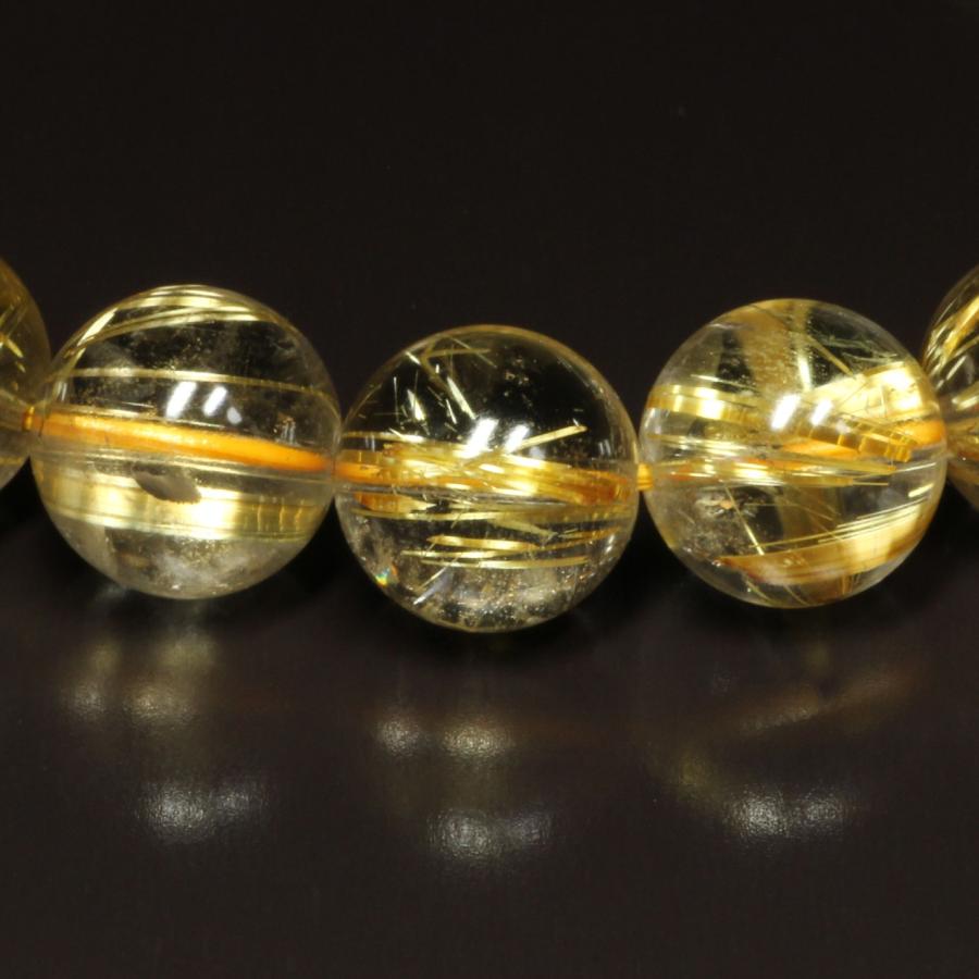 虹入り水晶 10ミリ 一点物 ゴールド タイチンルチル ブレスレット TKR27 最強金運  【大開運セット】  動画有の画像