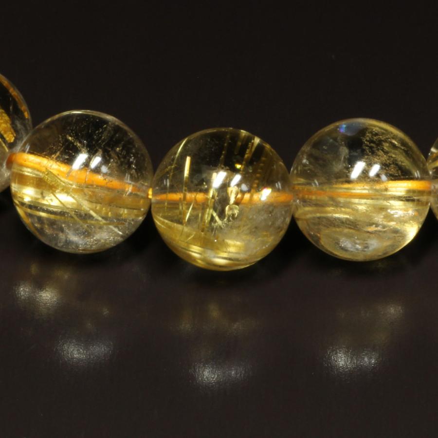 虹入り水晶 10ミリ 一点物 ゴールド タイチンルチル ブレスレット TKR27 最強金運  【大開運セット】  動画有の画像