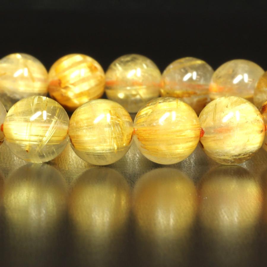 タイチンルチル ブレスレット キャッツアイ効果も 9ミリ 一点物 TKR50 【開運セット】  プレゼントの画像