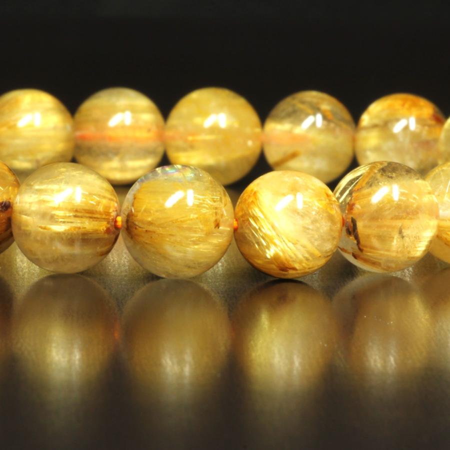 タイチンルチル ブレスレット キャッツアイ効果も 9ミリ 一点物 TKR50 【開運セット】  プレゼントの画像