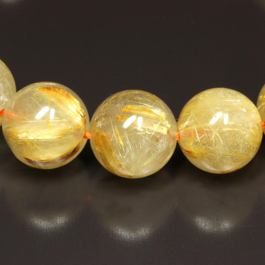 タイチンルチル ブレスレット 黄金の粒が多数 13ミリ 一点物 TKR51 【開運セット】 送別の  贈り物 ギフト プレゼントの画像