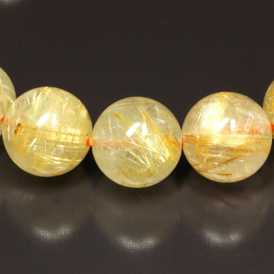 タイチンルチル ブレスレット 黄金の粒が多数 13ミリ 一点物 TKR51 【開運セット】 送別の  贈り物 ギフト プレゼントの画像