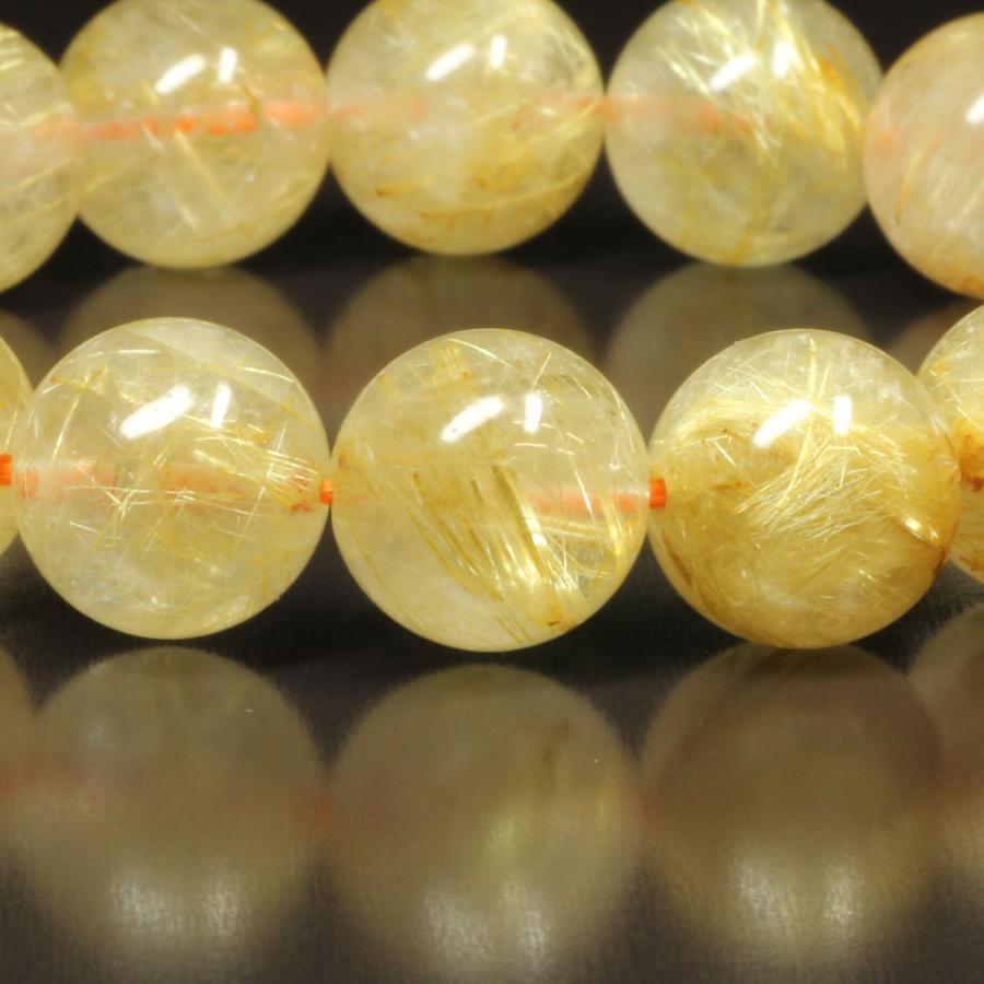 タイチンルチル ブレスレット 黄金の粒が多数 13ミリ 一点物 TKR51 【開運セット】 送別の  贈り物 ギフト プレゼントの画像