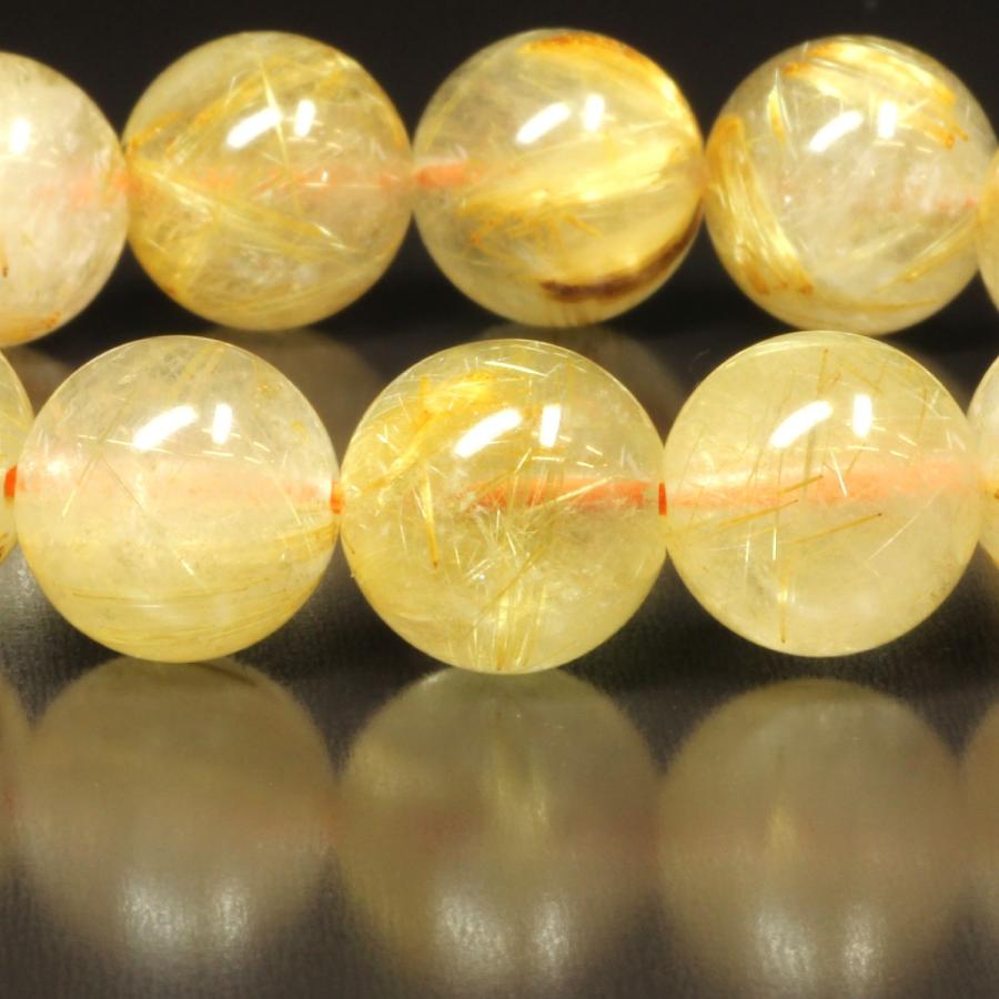 タイチンルチル ブレスレット 黄金の粒が多数 13ミリ 一点物 TKR51 【開運セット】 送別の  贈り物 ギフト プレゼントの画像