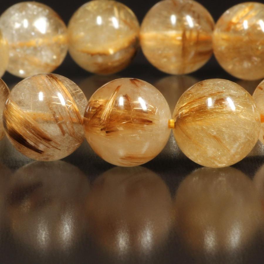 太陽ルチル（ヘマタイト入りゴールドルチル） ブレスレット 14.4㎜ 5A