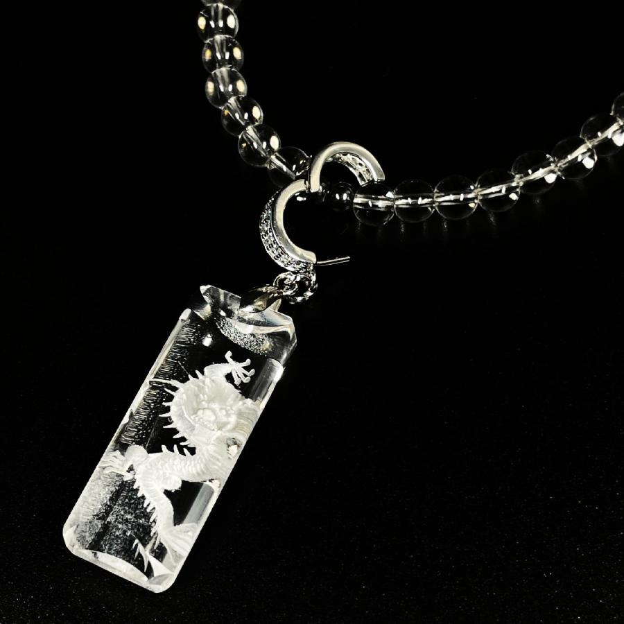 運気上昇パワーストーン 浮彫皇帝龍本水晶プレート クリスタル