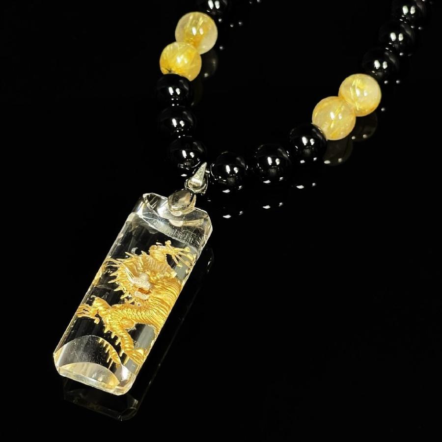 成功をもたらす最強天然石 浮彫皇帝龍本水晶プレート オニキス