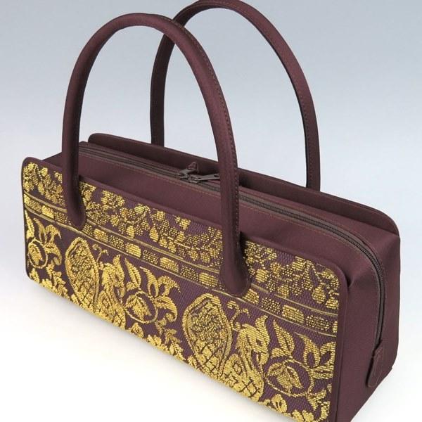 【新品未使用】組織帯地使用　利休バッグ横長② 楽天市場】西陣織 利休バッグ No.2 和装バッグ 和装小物 帯地