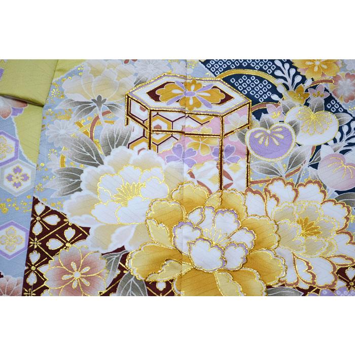 七五三 7歳 着物セット 牡丹柄 七五三 753 着物 7歳 女の子 着物フルセット 絵羽柄 貝桶に牡丹