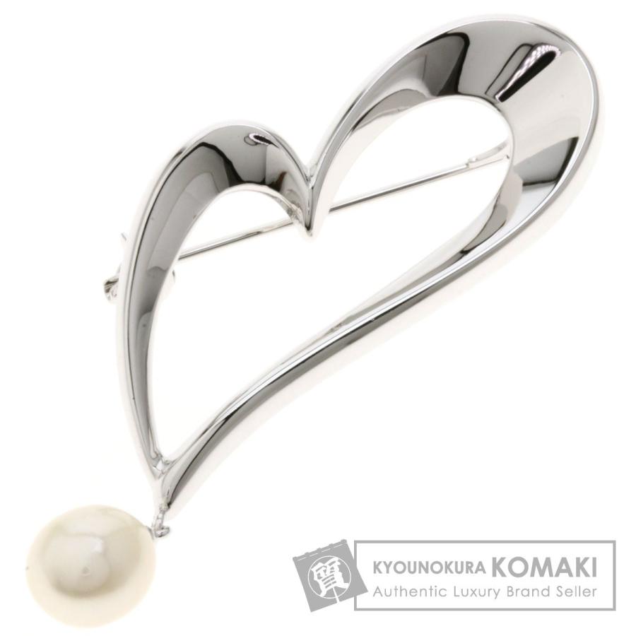 MIKIMOTO ミキモト 淡水パール 真珠 ハート ブローチシルバー MIKIMOTO ミキモト 淡水パール 真珠 ハート ブローチシルバー