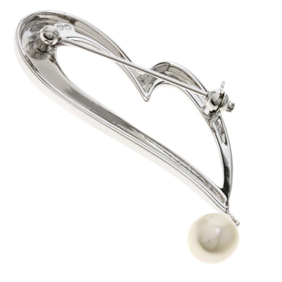 MIKIMOTO ミキモト 淡水パール 真珠 ハート ブローチシルバー MIKIMOTO ミキモト 淡水パール 真珠 ハート ブローチシルバー
