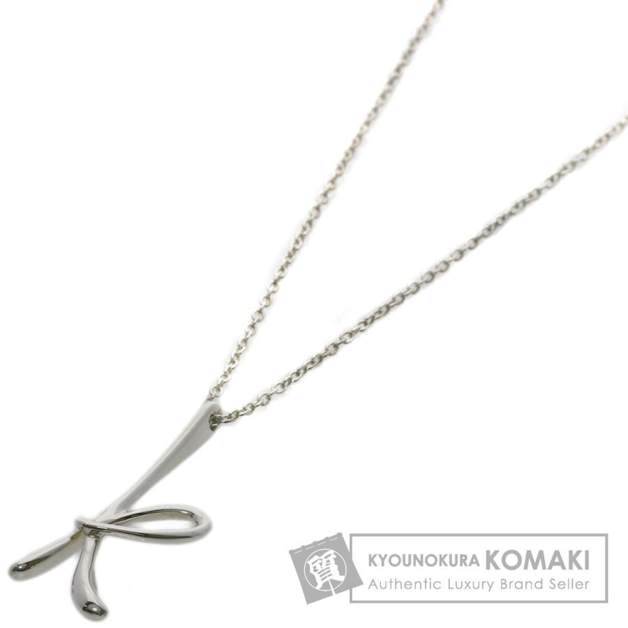 美品 ティファニー ネックレス イニシャル K シルバー 925 ロングチェーン TIFFANY&Co.（ティファニー） イニシャルK ネックレス シルバー