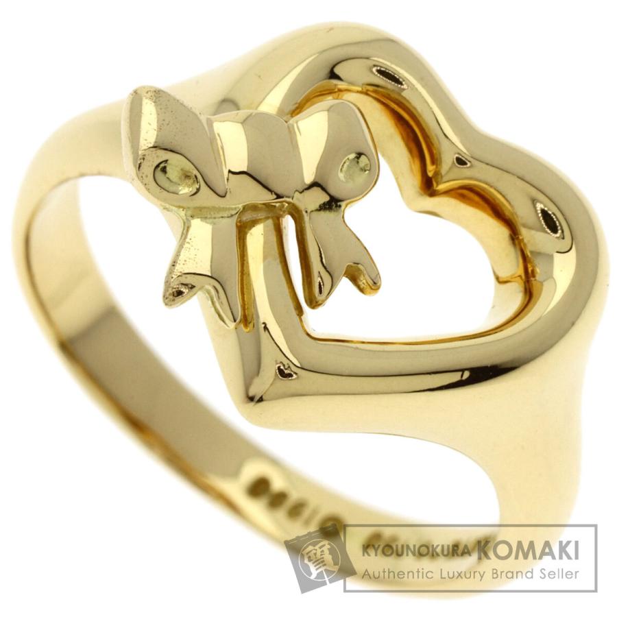 TIFFANY&Co.（ティファニー） リボンハート リング・指輪 K18イエロー