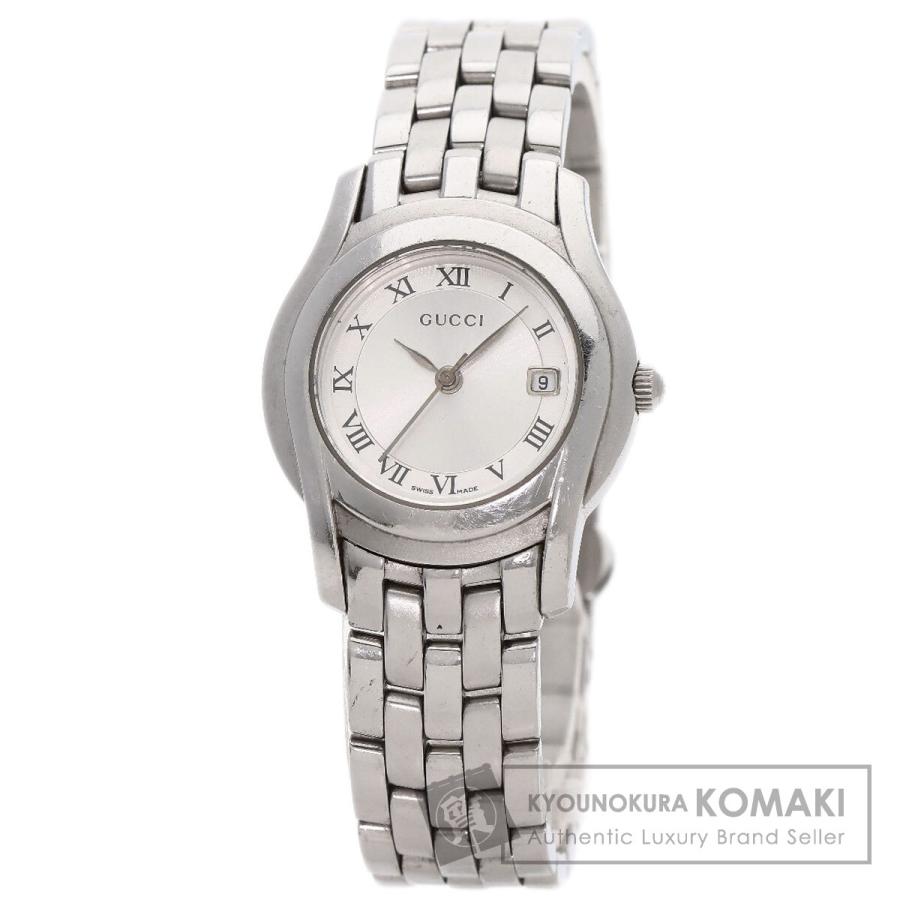 GUCCI グッチ 5500L ラウンドフェイス 腕時計 SS SS レディース [中古] GUCCI（グッチ） 5500L ラウンドフェイス 腕時計 ステンレススチール