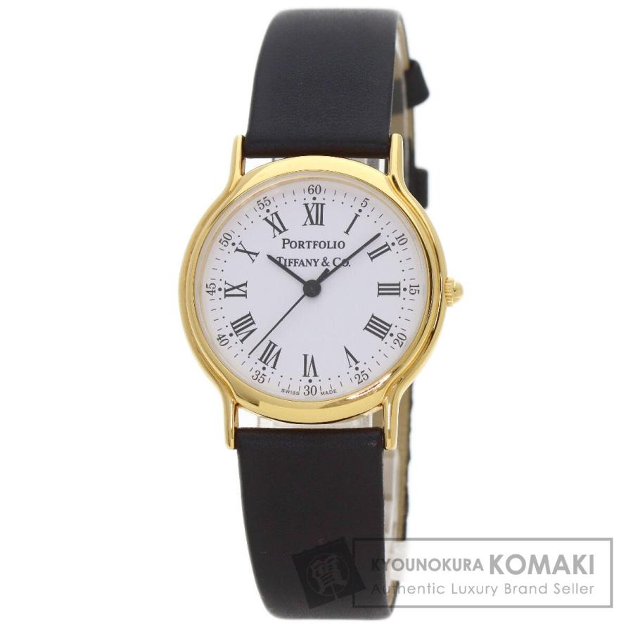 TIFFANY&Co.（ティファニー） ポートフォリオ 腕時計 GP 革 ボーイズ