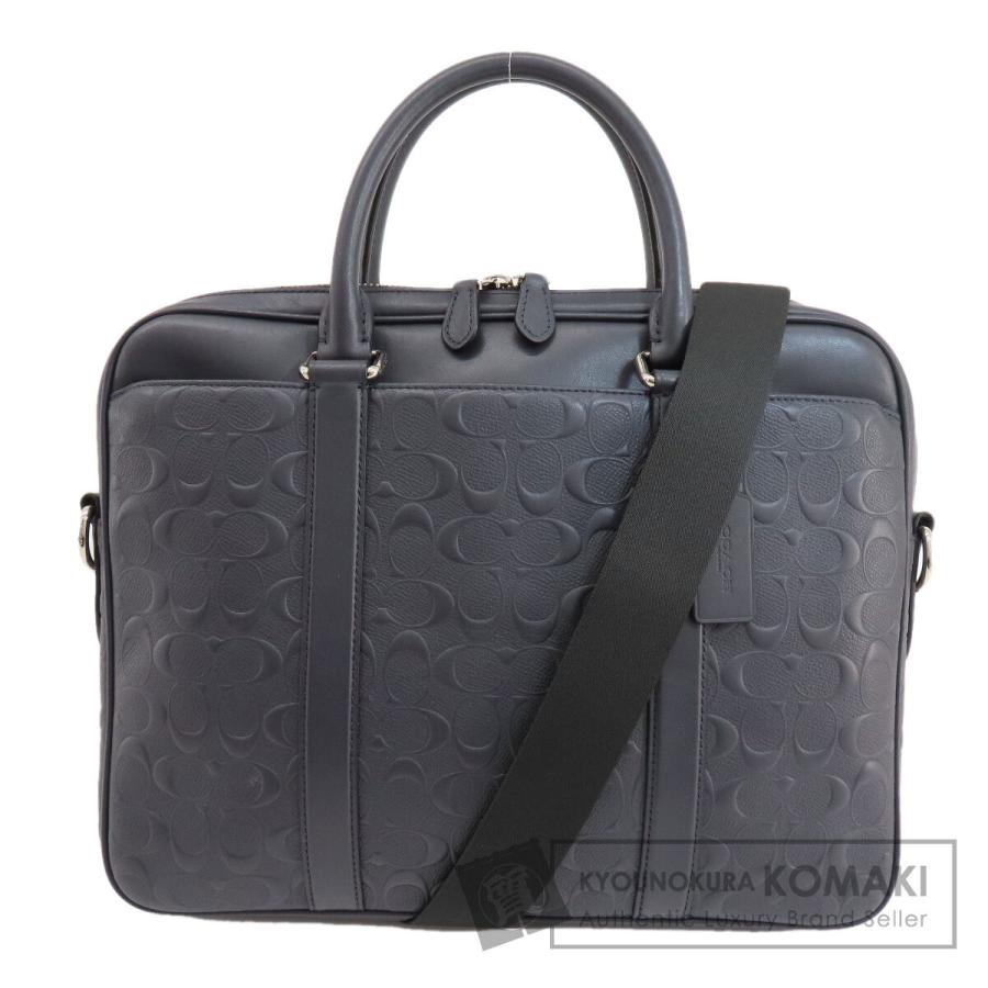 COACH コーチ フライトバッグ レザー ダークネイビー シグネチャー COACH（コーチ） シグネチャー 2WAY ビジネスバッグ レザー レディース