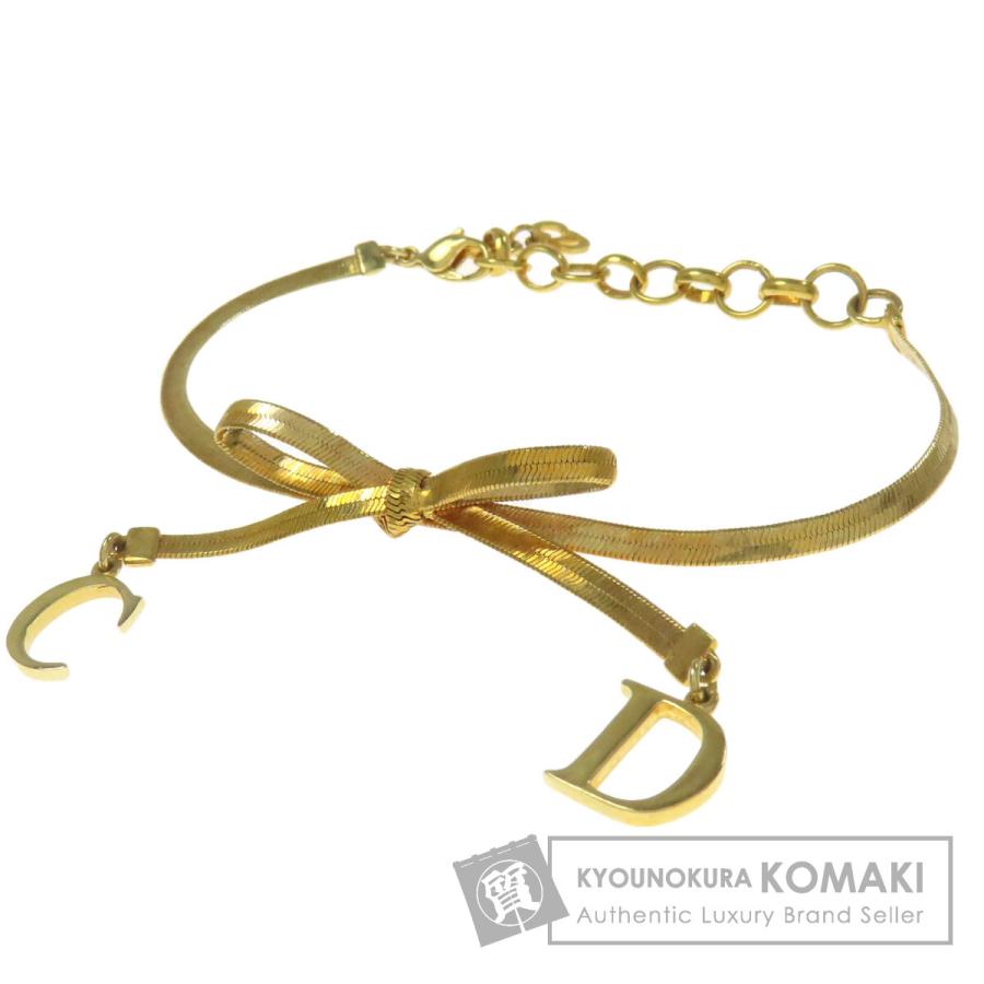【美品】クリスチャンディオール リボンブレスレット CHRISTIAN DIOR クリスチャンディオール リボン ブレスレット 金属製
