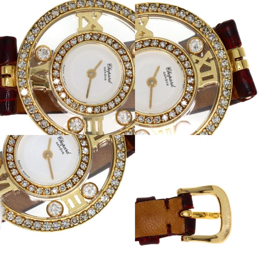 Chopard ショパール S20/5558 ハッピーダイヤモンド 腕時計 K18YG 革 レディース [中古] Chopard - Chopard ショパール S20/5558 ハッピーダイヤモンド 腕時計